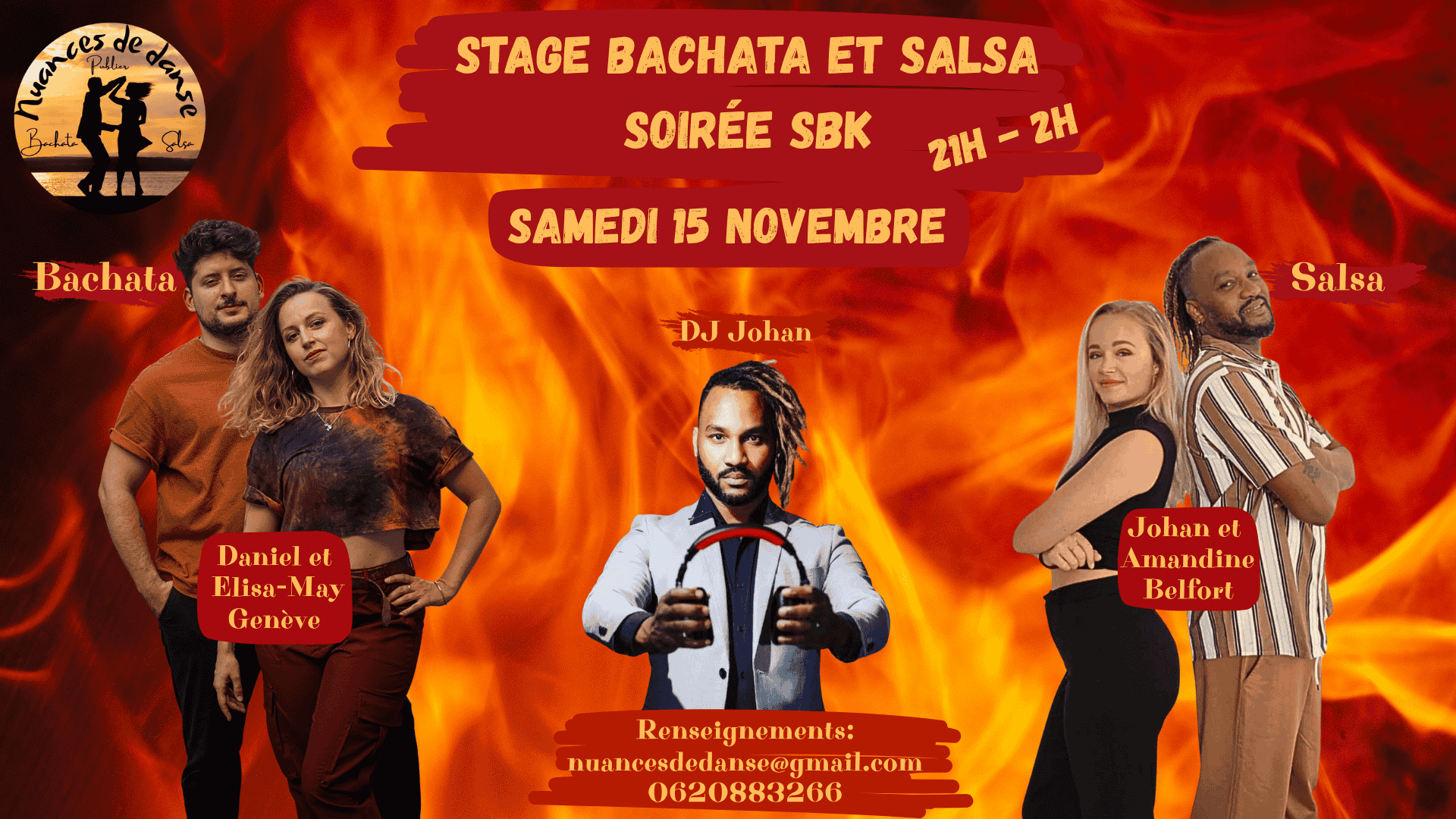 Stage Bachata et Salsa puis Soirée Salsa-Bachata-kizomba